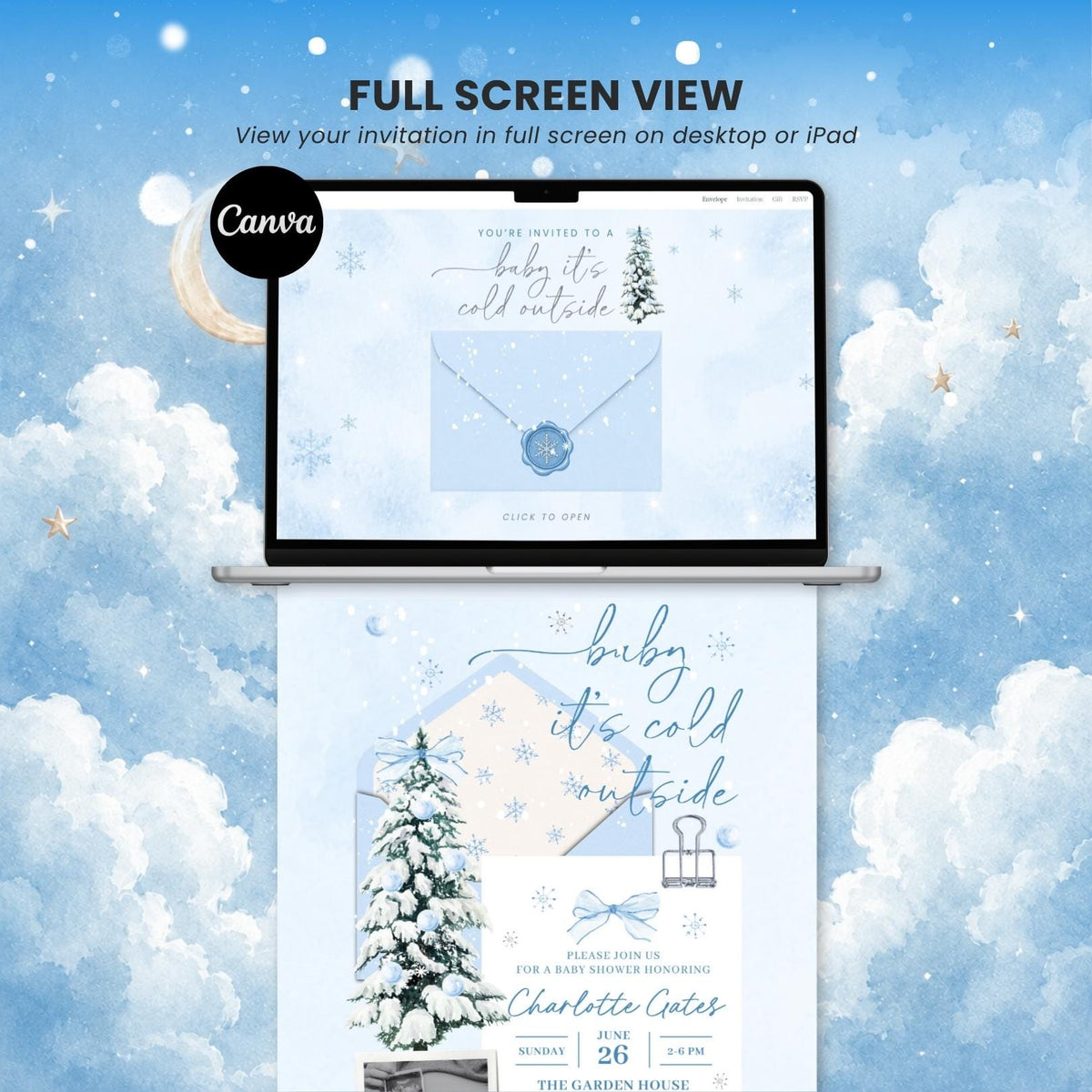 Baby it's Cold Outside Baby Shower - Canva website invitation template with RSVP, image 9