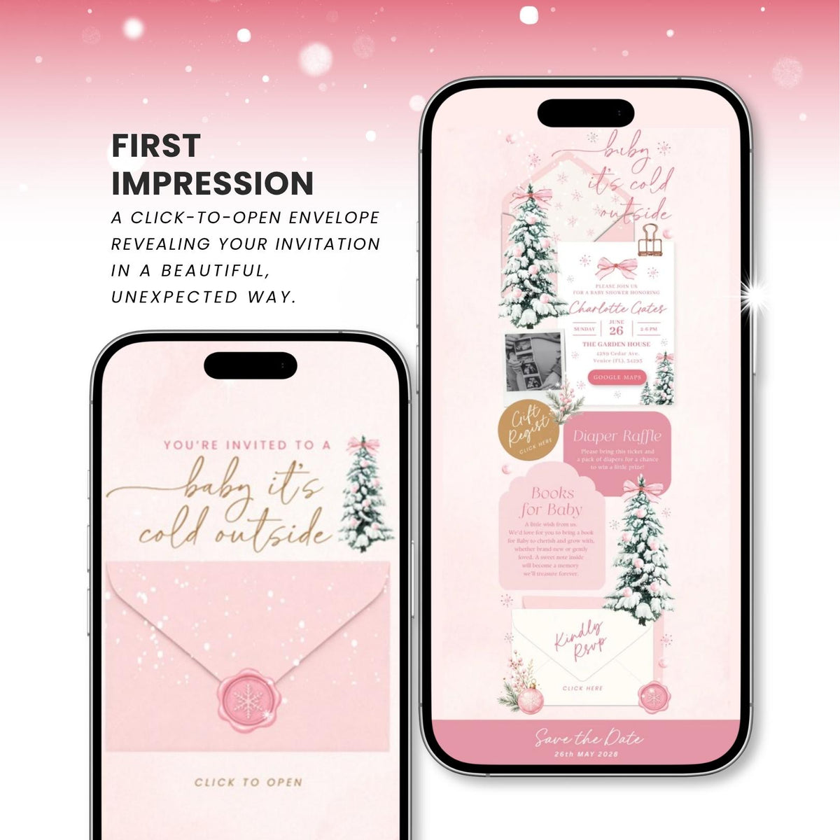 Baby its Cold Outside Baby Shower - Canva website invitation template with RSVP, image 2