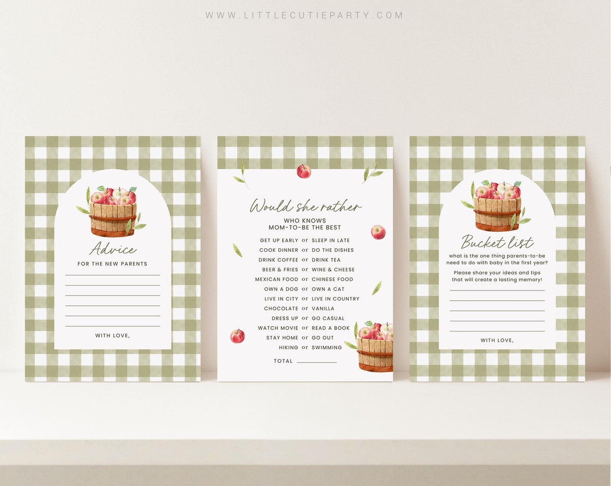 10 Editable Apple of Our Eye Baby Shower Games Bundle APPBS002 - image 4