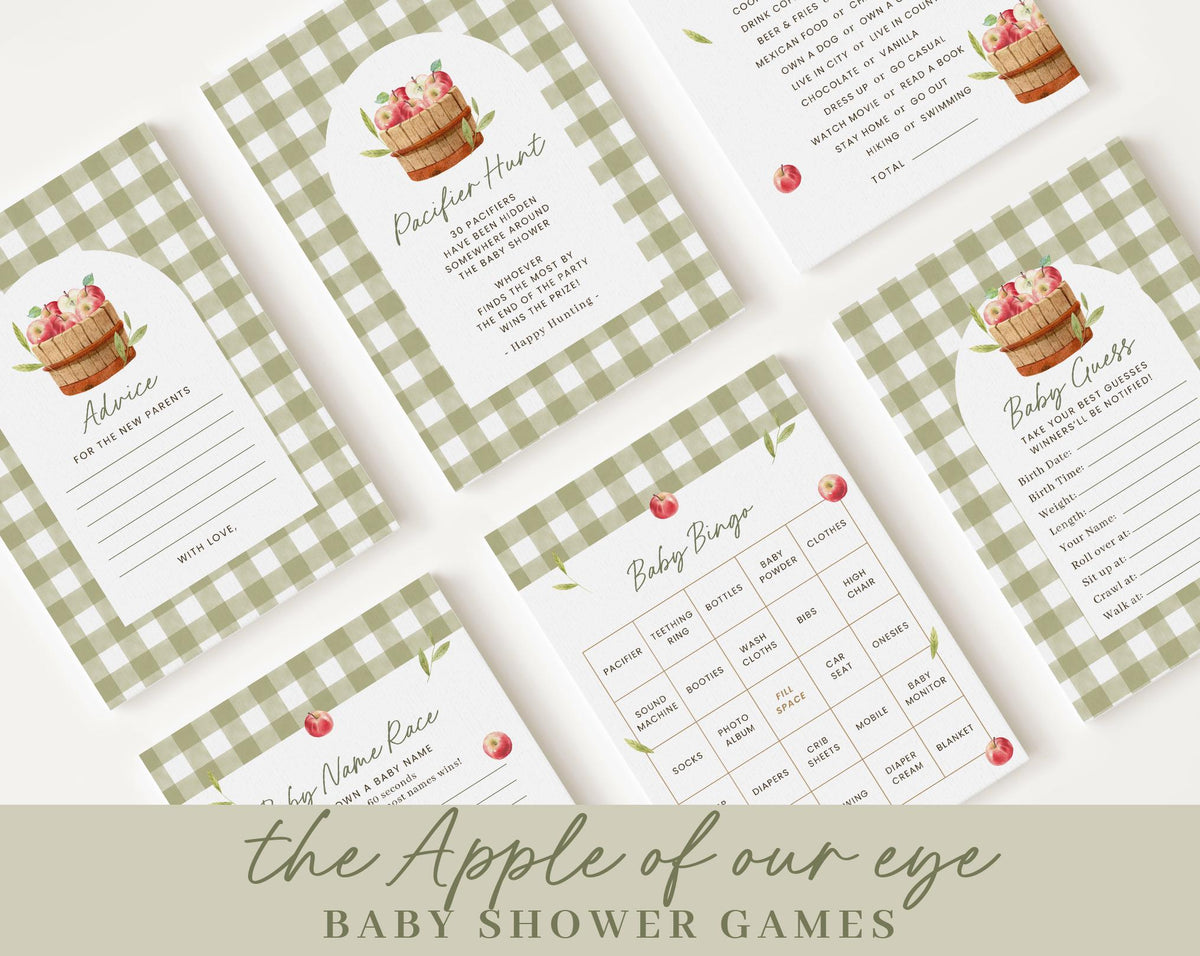 Editable Apple Baby Shower Invitation Bundle APPBS002 - image 6