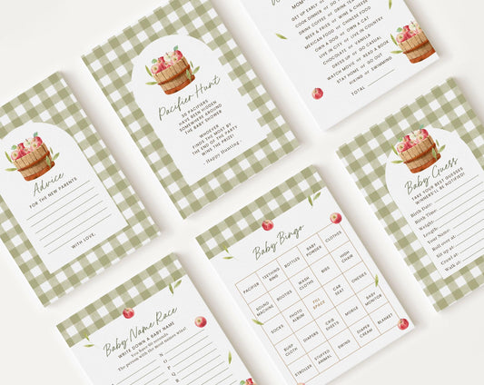 10 Editable Apple of Our Eye Baby Shower Games Bundle APPBS002 - image 1