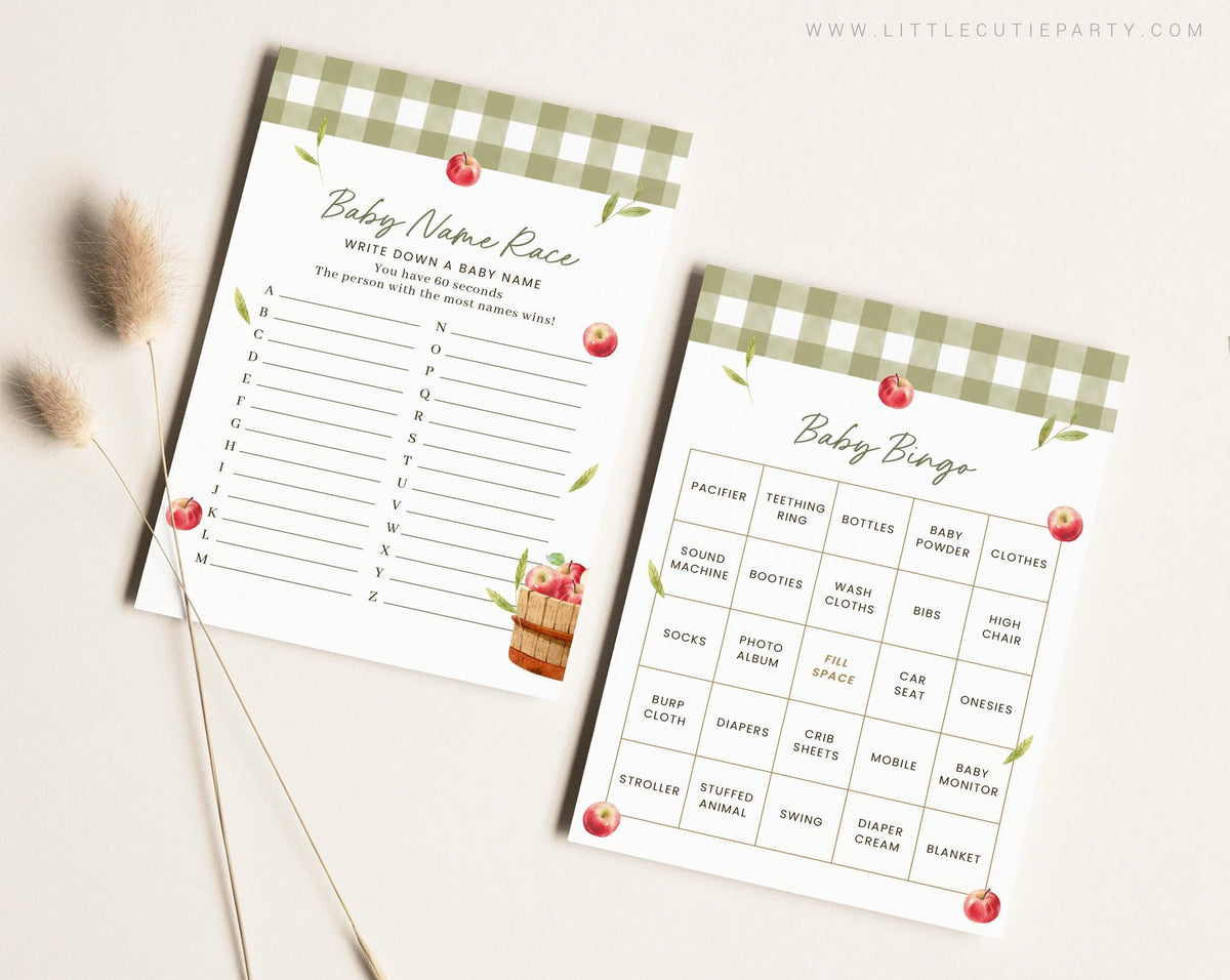 Editable Apple Baby Shower Invitation Bundle APPBS002 - image 8