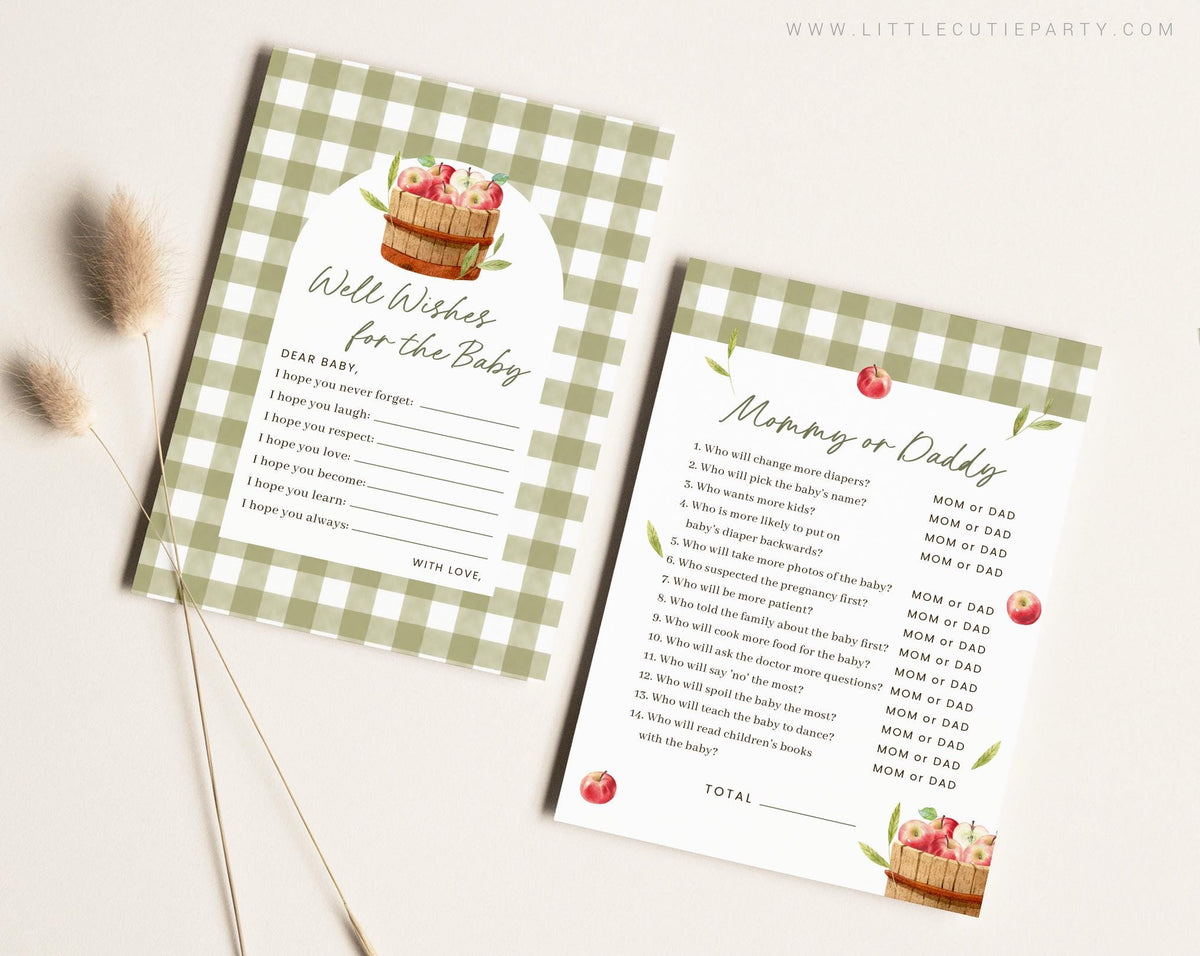 Editable Apple Baby Shower Invitation Bundle APPBS002 - image 10
