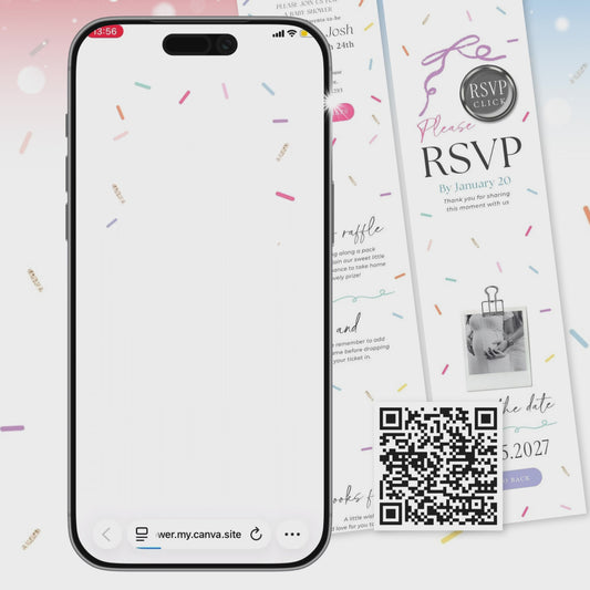 Baby Sprinkle Baby Shower Invitation Digital, Sprinkled With Love, RSVP Girl Baby Shower Invite SPKBS001