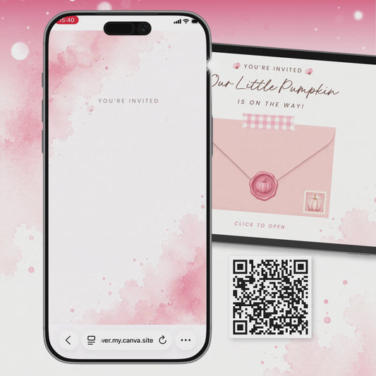 Pink Pumpkin Baby Shower Invitation for Girl, Little Pumpkin is On The Way Interactive Invitation, RSVP Digital Invite PPKBS002